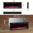 COWSAR 49.4-in W Black Wall mount Infrared quartz Electric Fireplace with Remote Control Included
