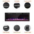 COWSAR 49.4-in W Black Wall mount Infrared quartz Electric Fireplace with Remote Control Included