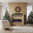 COWSAR 49.4-in W Black Wall mount Infrared quartz Electric Fireplace with Remote Control Included