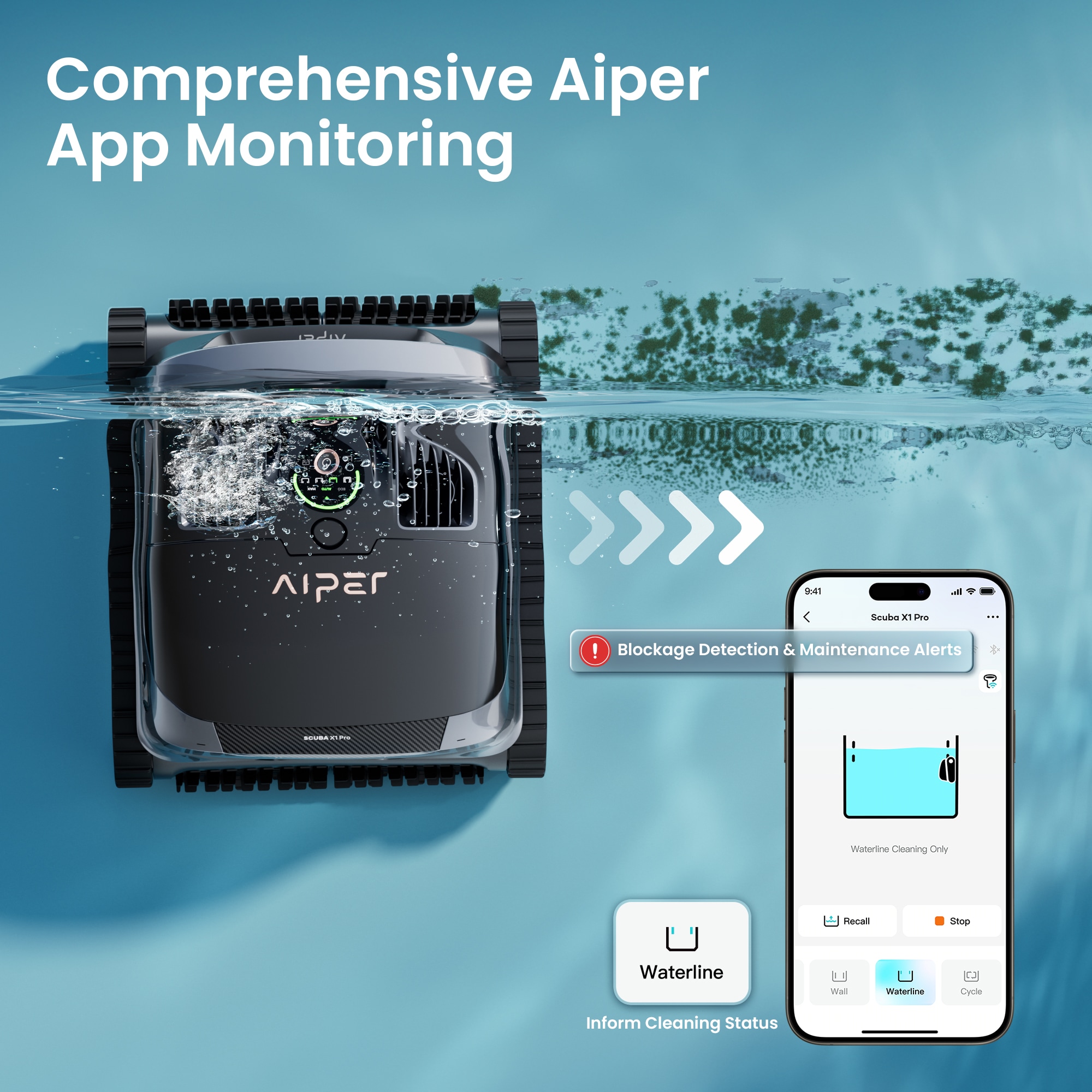 Aiper Scuba X1 Pro Cordless 7.9-in Robotic Pool Vacuum Aiper Scuba X1 Pro Cordless 7.9-in Robotic Pool Vacuum