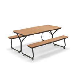 BABOOM 72-in Brown Resin Rectangle Picnic Table