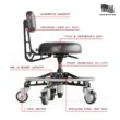 Vyper 17-in x 23-in Work seat ( Black )