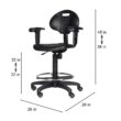 Hampden Furnishings 38-in x 26-in Work seat ( Black )