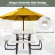Poinic 35-in White Plastic Square Picnic Table