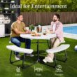 Best Choice Products 8-Person Circular Outdoor Picnic Table w/ 4 Benches Umbrella Hole 2000lb Capacity - White Best Choice Products 8-Person Circular Outdoor Picnic Table w/ 4 Benches Umbrella Hole 2000lb Capacity - White