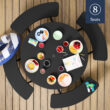 Best Choice Products 8-Person Circular Outdoor Picnic Table w/ 4 Benches Umbrella Hole 2000lb Capacity - Black Best Choice Products 8-Person Circular Outdoor Picnic Table w/ 4 Benches Umbrella Hole 2000lb Capacity - Black