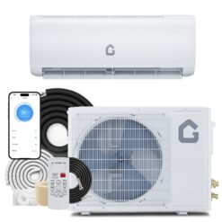 IdealHouse 9000 BTU Mini Split Air Conditioner and Heat Pump System 18.5 SEER2 230V Ductless AC Unit Cools Up to 450 Sq Ft WiFi Control Remote Low Noise Complete Installation Kit