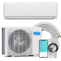 ROVSUN 11500BTU 115V 17SEER2 Wifi Enabled Mini Split Air Conditioner and Heater with Pre-Charged Condenser Heat Pump and Installation Kit