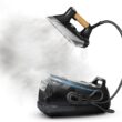 Rowenta, Iron, Ultimate Steam Pro Stainless Steel Soleplate Professional Steam Station for Clothes, 1800 Watts, 1.3L Removable Tank, Boiler Technology, Fast Heat Up, Black Clothes Iron, DG8668