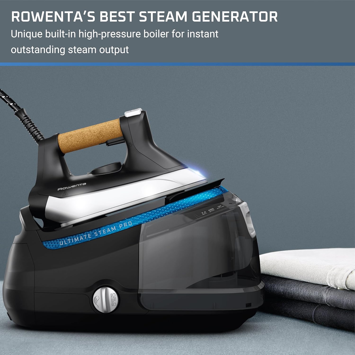 Rowenta, Iron, Ultimate Steam Pro Stainless Steel Soleplate Professional Steam Station for Clothes, 1800 Watts, 1.3L Removable Tank, Boiler Technology, Fast Heat Up, Black Clothes Iron, DG8668 Rowenta, Iron, Ultimate Steam Pro Stainless Steel Soleplate Professional Steam Station for Clothes, 1800 Watts, 1.3L Removable Tank, Boiler Technology, Fast Heat Up, Black Clothes Iron, DG8668