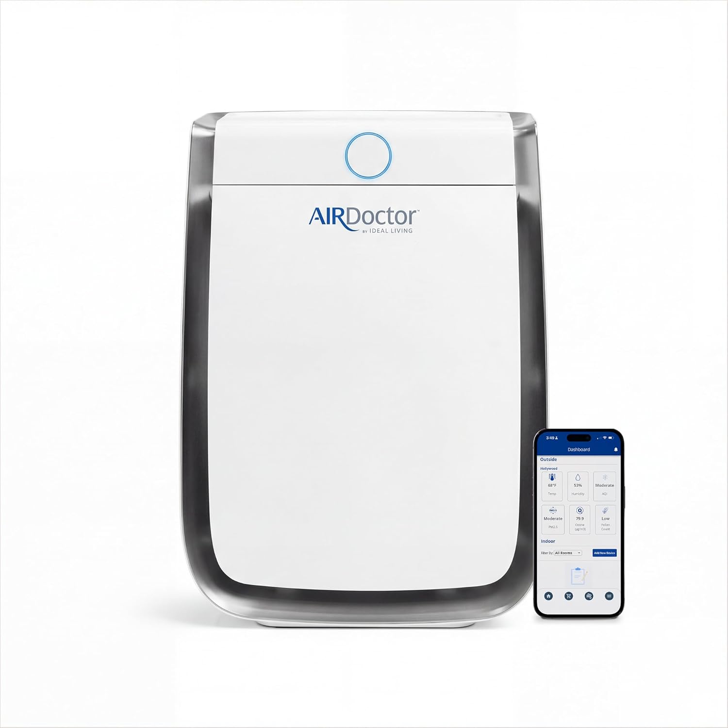 AIRDOCTOR AD3500 Smart App Air Purifier. Cleans Bedrooms, Large Rooms Up to 2,520 ft2. Remove Allergens, Smoke, Dust, Mold, Pet Hair, Odors, Pollen. Hospital-Grade UltraHEPA, Premium Carbon Filtration AIRDOCTOR AD3500 Smart App Air Purifier. Cleans Bedrooms, Large Rooms Up to 2,520 ft2. Remove Allergens, Smoke, Dust, Mold, Pet Hair, Odors, Pollen. Hospital-Grade UltraHEPA, Premium Carbon Filtration