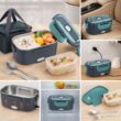 Portable Electric Lunch Box 1.5L Leakproof Food Warmer for Car and Home Use