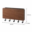 Wall Mounted Bamboo Key Holder Rack with Hooks – Decorative Key and Coat Organizer for Entryway and Home Storage