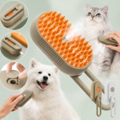 3 in 1 Steam Pet Grooming Brush with Spray Massage Comb for Dogs and Cats Hair Removal