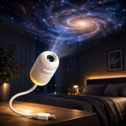 Mini Galaxy Star Projector Night Light 2 in 1 Atmosphere Lamp for Bedroom, Car and Home Decoration