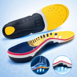Orthopedic Plantar Fasciitis Insoles with Arch Support for Men & Women – Flat Feet Relief Inserts for Work Shoes, Sneakers & Sports Footwear, Yellow