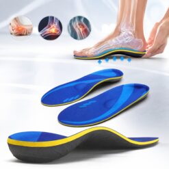 Orthopedic Plantar Fasciitis Insoles with Arch Support for Men & Women – Flat Feet Relief Inserts for Work Shoes, Sneakers & Sports Footwear, Sky Blue