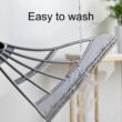 Silicone Rubber Broom Mop with Squeegee for Floor Cleaning Pet Hair and Bathroom Use (1pcs)