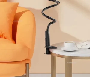 128cm Flexible Phone Holder Stand with 360° Rotating Clamp Mount for Bed, Desk & Headboard – Compatible with 3.5 to 6.7 Inch Phones