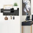 Rustic Wood Key Holder with Shelf and 6 Hooks – Wall Mounted Key Rack and Mail Organizer for Entryway and Living Room