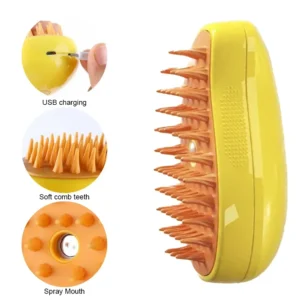 3 in 1 Steam Pet Grooming Brush with Spray Massage Comb for Dogs and Cats Hair Removal