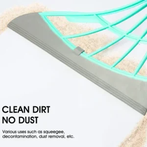 Silicone Rubber Broom Mop with Squeegee for Floor Cleaning Pet Hair and Bathroom Use (1pcs)