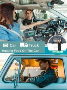 Portable Electric Lunch Box 1.5L Leakproof Food Warmer for Car and Home Use