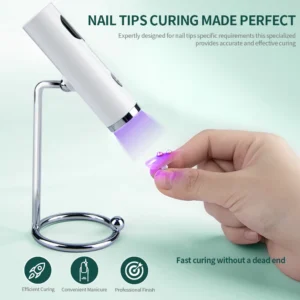 Portable UV Nail Lamp Rechargeable Mini Nail Dryer with Stand for Gel Polish Curing