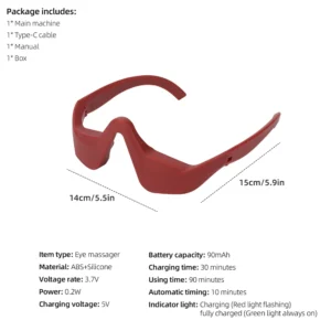 Eye Massager Glasses for Eye Fatigue Relief and Under Eye Relaxation Massage