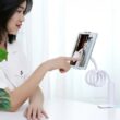 128cm Flexible Phone Holder Stand with 360° Rotating Clamp Mount for Bed, Desk & Headboard – Compatible with 3.5 to 6.7 Inch Phones