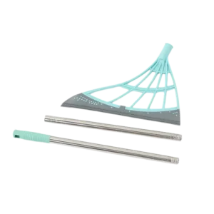 Silicone Rubber Broom Mop with Squeegee for Floor Cleaning Pet Hair and Bathroom Use (1pcs)