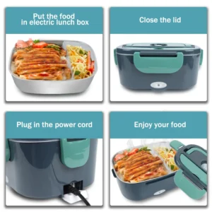 Portable Electric Lunch Box 1.5L Leakproof Food Warmer for Car and Home Use