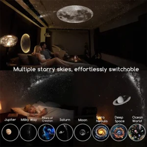 Mini Galaxy Star Projector Night Light 2 in 1 Atmosphere Lamp for Bedroom, Car and Home Decoration