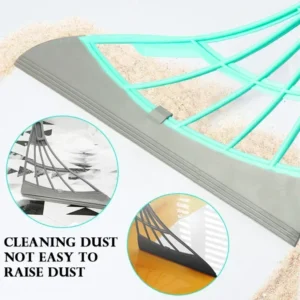 Silicone Rubber Broom Mop with Squeegee for Floor Cleaning Pet Hair and Bathroom Use (1pcs)