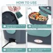Portable Electric Lunch Box 1.5L Leakproof Food Warmer for Car and Home Use