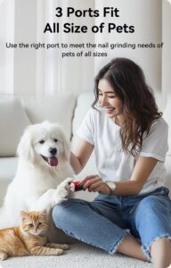 ROJECO Rechargeable Pet Nail Grinder with LED Light – 7 Speed Electric Nail Trimmer for Dogs and Cats
