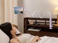 128cm Flexible Phone Holder Stand with 360° Rotating Clamp Mount for Bed, Desk & Headboard – Compatible with 3.5 to 6.7 Inch Phones