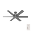 Hunter Kennicott 52-in Matte Silver with Matte Silver Blades Covered Outdoor Ceiling Fan Without Light and Wall Control Included 6 -Blade