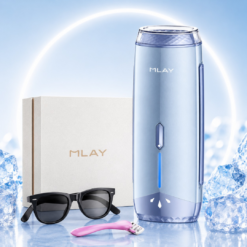 MLAY T18 IPL Hair Removal Device with Ice Cooling – Permanent Laser Hair Removal for Women & Men, Unlimited Flashes, Painless Home Use Epilator
