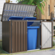 AECOJOY 46 Cu ft. Outdoor Trash Can Storage Shed Waterproof Horizontal Storage Cabinet in Brown&nbsp;