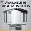 Arrow 12.17-ft W x 6-ft L x 8.5-ft H Eggshell Metal Carport