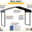 Arrow 12.17-ft W x 6-ft L x 8.5-ft H Eggshell Metal Carport