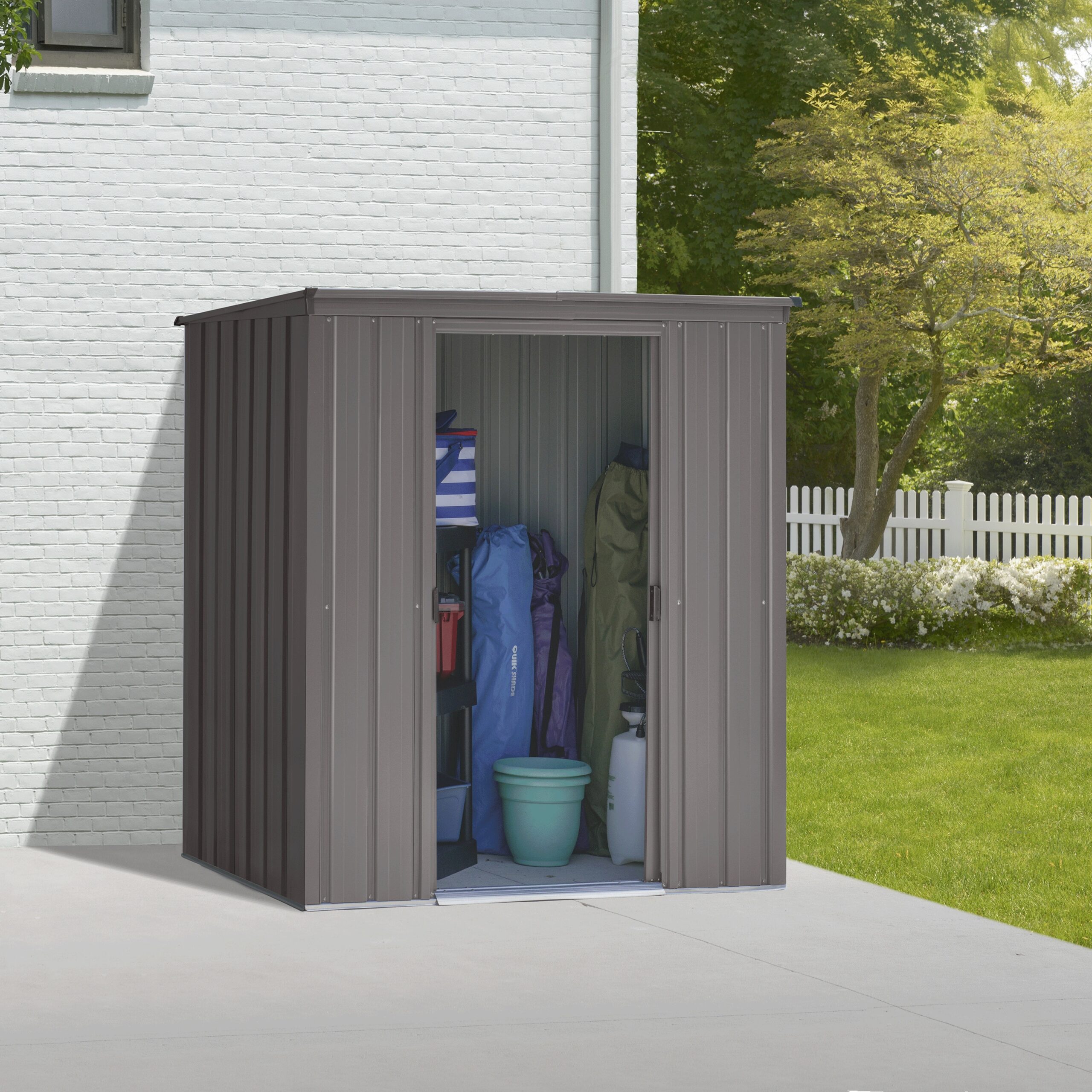 Arrow 6-ft x 4-ft Pent Galvanized steel Metal Storage Shed Arrow 6-ft x 4-ft Pent Galvanized steel Metal Storage Shed