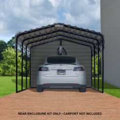 Arrow 10-ft W x 9-ft H Charcoal Metal Carport enclosure