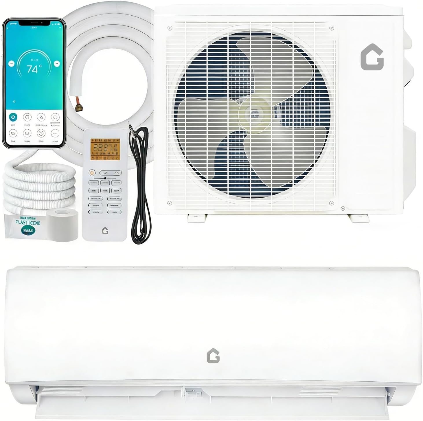 Garvee 11500 BTU Mini Split Air Conditioner and Heat Pump 17 SEER2 115V AC Cools Up to 750 Sq.Ft with Installation Kits Garvee 11500 BTU Mini Split Air Conditioner and Heat Pump 17 SEER2 115V AC Cools Up to 750 Sq.Ft with Installation Kits