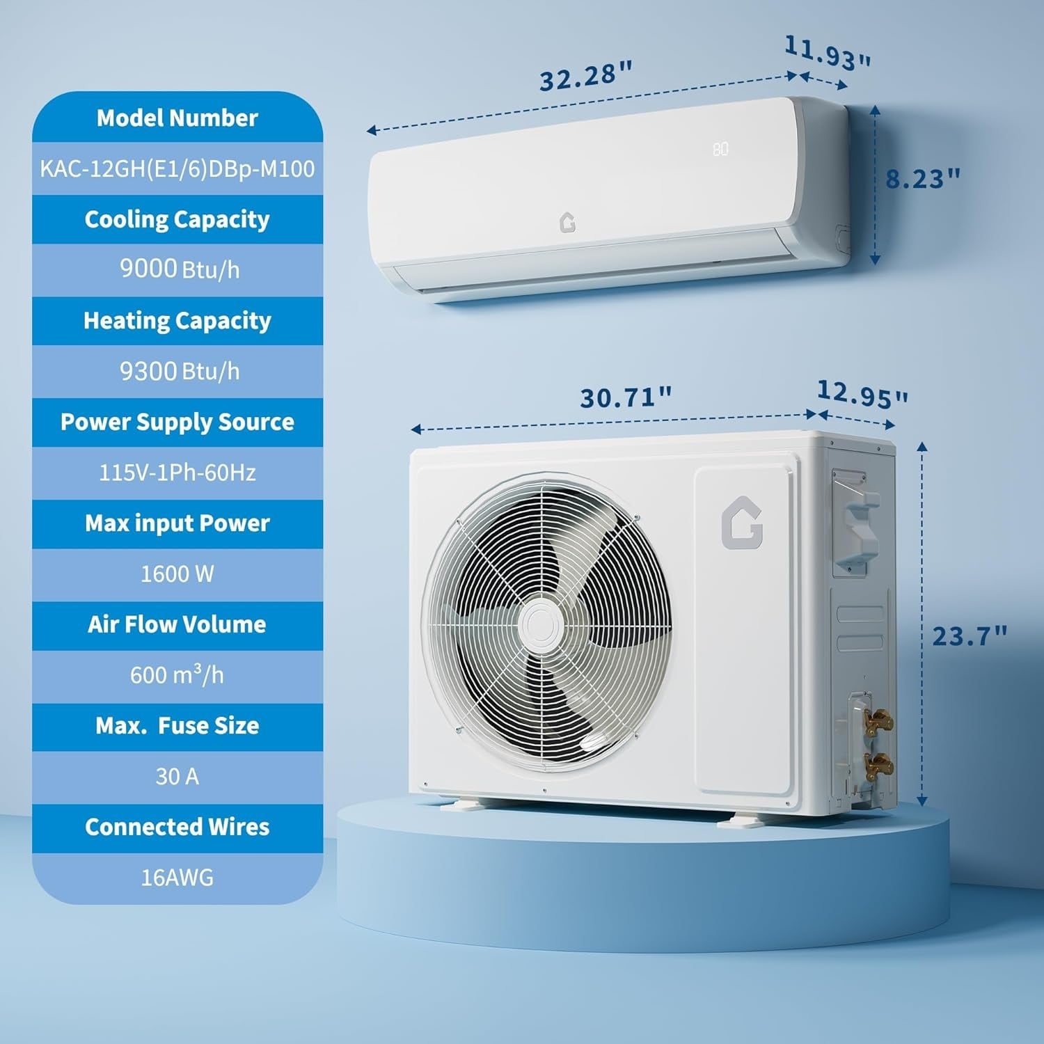 Garvee 9000 BTU Mini Split Air Conditioner Heat Pump 115V Energy Efficient Inverter Ductless System Complete Installation Kit Garvee 9000 BTU Mini Split Air Conditioner Heat Pump 115V Energy Efficient Inverter Ductless System Complete Installation Kit