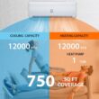 Garvee Mini Split Air Conditioner 12000 BTU Heater WiFi 22 SEER2 110V Energy Saving Wall Mounted AC Unit