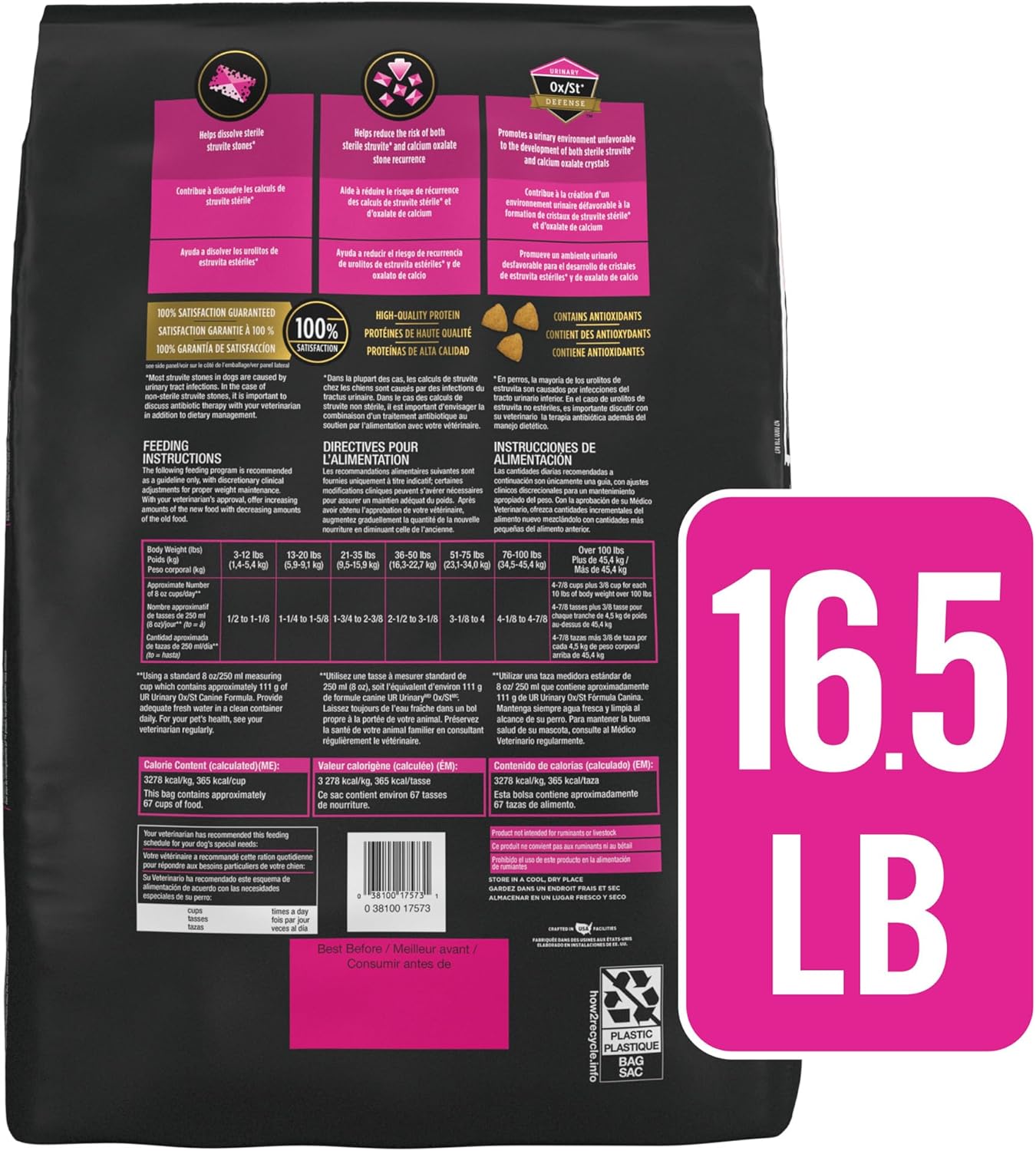 Pro Plan Veterinary Diets Purina UR Urinary Ox/St Canine Formula Dog Food Dry Kibble - 16.5 lb. Bag Pro Plan Veterinary Diets Purina UR Urinary Ox/St Canine Formula Dog Food Dry Kibble - 16.5 lb. Bag