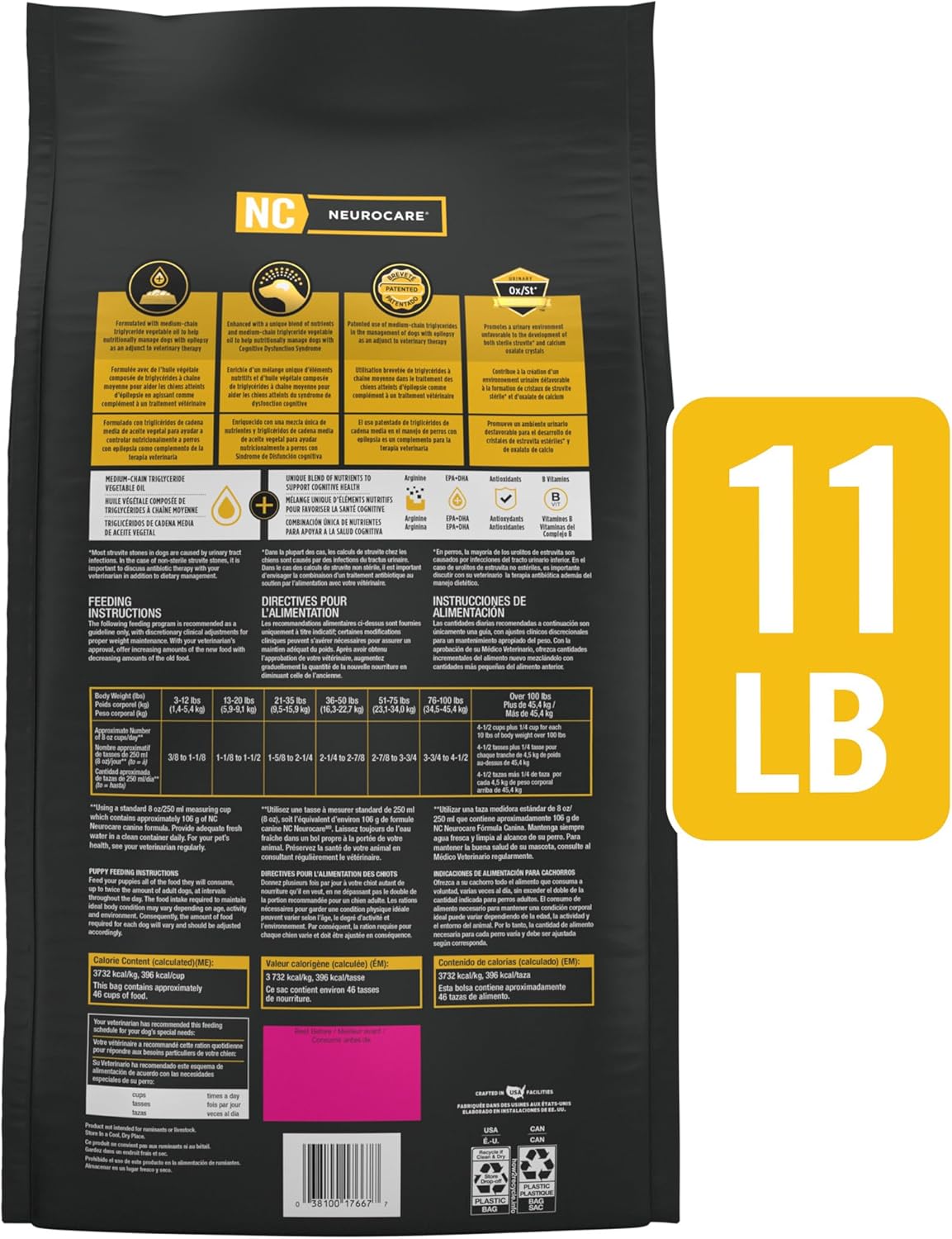 Pro Plan Veterinary Diets Purina NC NeuroCare Canine Formula High Protein Dog Food - 11 lb. Bag Pro Plan Veterinary Diets Purina NC NeuroCare Canine Formula High Protein Dog Food - 11 lb. Bag