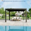 IdealHouse 10x12 FT Grey - Modern Louvered Pergola with Aluminum Frame Adjustable Louvers Integrated Drainage Weather Resistant Gazebo for Deck or Backyard IdealHouse 10x12 FT Grey - Modern Louvered Pergola with Aluminum Frame Adjustable Louvers Integrated Drainage Weather Resistant Gazebo for Deck or Backyard